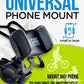 Bike & Motorcycle Phone Mount - for iPhone 16 Pro Max (15, 14, SE, Plus), Galaxy s25 or Any Cell Phone - Universal Handlebar Holder for ATV, Bicycle & Motorbike. +100 to Safeness & Comfort