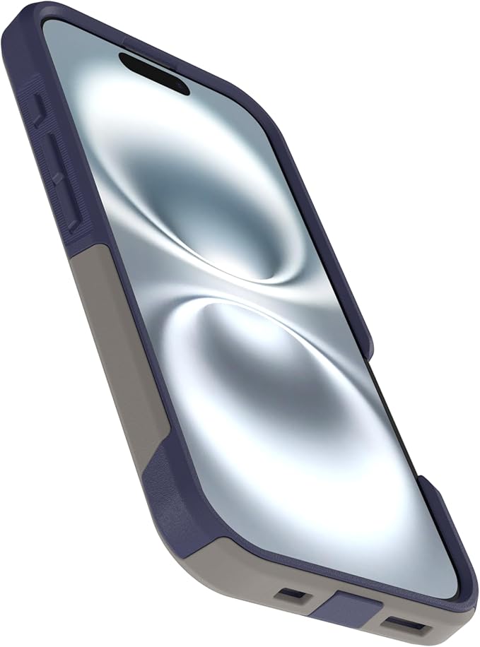 OtterBox iPhone 16 (Only) - Commuter Series MagSafe Case - Fogbound Blue (Grey & Blue) - Built-in Magnets - Slim & Tough - Pocket-Friendly - with Port Protection