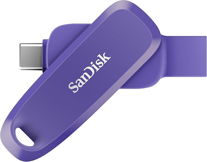 SANDISK 256GB Phone Drive for Android - The 2-in-1 USB for Smartphones, Tablets, and Computers - Thumb Drive with USB Type-C and Type-A Connectors, Purple Opulence - SDDDC6-256G-G46PO