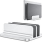 OMOTON [Updated Dock Version] Vertical Laptop Stand, Double Desktop Stand Holder with Adjustable Dock (Up to 17.3 inch), Fits All MacBok/Surface/Samsung/HP/Dell/Chrome Book (Silver)