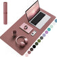 YSAGi Non-Slip Leather Desk Pad Blotter, Waterproof Laptop Computer Desk Keyboard Mat, Table Protector Mat, Large Mouse Pad for Office/Work/Home/Decor(Dark Pink, 31.5" x 15.7")