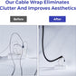 Cable Management Sleeves 1.5in - 2 Pack 4.1ft Split Braided Cable Sleeve Black, Wire Organizers for Cords, Hard PE Cord Protectors from Pets, Flexible Cord Wrap Wire Sleeve for Computer Cord Organizer