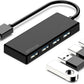 USB 3.0 Hub, 4 Port USB Hub Splitter,Portable USB Adapter Mini Multiport Expander for Desktop, Laptop, Xbox, Flash Drive, HDD, Console, Printer, PC, Keyboards, HP, Dell