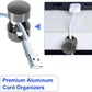 6 Sets Charger Holders for Cords, Black Adjustable Cable Anchor Holders, Adhesive Metal Cord Clips, Cable Management Wire Organizers for Desk, Office, Nightstand