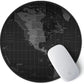 ITNRSIIET Round Mouse Pad with Stitched Edge Premium-Textured Waterproof Non-Slip Rubber Base Desktop Protection Mat Diameter 8.7 inches, Map