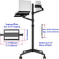 Triple arm Height Adjustable Stand Mount with Rolling Wheel for Laptop(11-17 inch) and Compatible with ipad iPad pro 12.9 inch/Tablet/Ereader (Black)