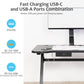 HHSOET Under Desk Power Strip with 3M Adhesive, Removable Under Desktop Mount Plug with Fast Charging USB C and USB A Ports, 4 Outlet Under Table Surge Protector 1200J, 6FT Extension Cord. (Black)