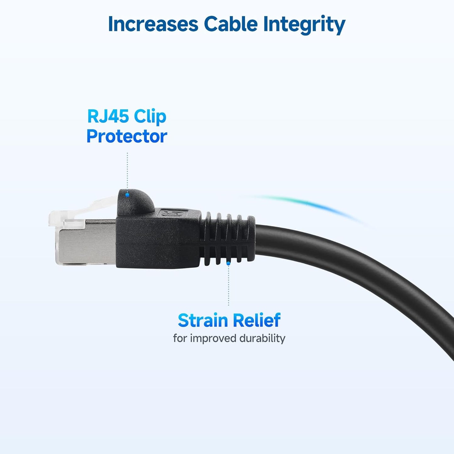 Cable Matters 200-Pack Cat6 / Cat5e RJ45 Strain Relief Boots, RJ45 Boot, Cat 6 Boot, Cat6 Ethernet Boots, Black, Suitable for 6.5mm (0.25in) Ethernet Cables