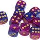 Yiotfandoll 20PCS Polyhedral Dice D6 Dice 16mm Acrylic 6 sided Dice Game Dice for RPG MTG DND Dice Table Games (Purple Blue and Black Gold)