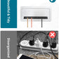 ZESHAN Conference Table Power hub Conference Table connectivity Box with 45 Degree Angle Convenient Plug-in Socket, Power Fully Enclosed Bottom Box Power Socket, USB, Type C, HDMI, RJ45, Silver