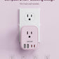 LENCENT Multi Plug Outlet Extender with USB C, 4 AC Electrical Outlet Expander with 4 USB Charger Cube, Small Multiple Wall Tap Plug Splitter for Home Office Travel Cruise Dorm Essentials- Pink