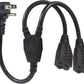 Power Cord Extension Y Splitter - 1 to 2 Way Outlet Adapter NEMA 5-15P 90-Degree Flat Plug to 2 X NEMA 5-15R with SJT 16AWG 3-Prong Cable Wire Extender Space Saver for Kitchen Home Office