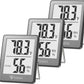 DOQAUS Indoor Thermometer [3 Packs], Mini Digital Hygrometer Room Thermometer, Humidity Meters, Accurate Temperature Humidity Monitor Gauge for House, Office, Greenhouse, Home Grey (2.3X1.8inch)