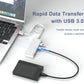USB 3.0 Hub, Portable Slim USB Hub Adapter, 0.8 ft Multiple USB Splitter, USB Extender for PC, Laptop, iMac, Surface Pro, MacBook, Mac Pro, Flash Drive, XPS, Mouse, HDD【White】