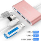 LENTION 4-in-1 USB-C Hub with Type C, USB 3.0, USB 2.0 for 2024-2016 MacBook Pro (M1-M4), iPhone 16-15 New Mac Air/Surface, ChromeBook, More, Multiport Charging & Connecting Adapter (C13, Rose Gold)