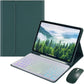 Keyboard Case for iPad Air 11-inch M3/M2 (2025/2024)/ Air 5th 4th Generation 10.9" with Mouse and Rainbow Backlit Magnetic Detachable Bluetooth Keyboard Cover,Dark Green+White