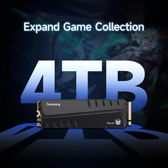 fanxiang S770 4TB NVMe M.2 SSD for PS5 - with Heatsink and DRAM, Up to 7300MB/s, PCIe 4.0, Suitable for PS5 Memory Expansion, Game Enthusiasts, IT Professionals