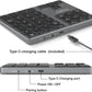 MOFII Bluetooth Number Pad for Laptop - Gray Wireless Numeric Keypad 35 Keys USB-C Rechargeable Numpad, Accounting Portable Financial Data 10 Key for Laptop/PC/Desktop/Notebook/Surface Pro