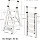 Taranta 4 Step Ladder, Lightweight Aluminum Step Stool with Convenient Handgrip, Folding Ladder with Anti-Slip Pedals, 330lbs Capacity Stepladder for Home, Office, Kitchen - White