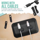 Smartish® Magnetic Cord Holder - Bigger Cable Wrangler Organizer with Magnet Clips for Charger Management on Desktop, Nightstand, or Side Table - Holds 6+ Cables - Black Tie Affair