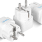 Ceptics Schuko, Germany France Travel Power Adapter, Grounded European Plug - Type E/F Outlet, Adaptor for USA to Europe EU Socket - 3 Pack - Use In Norway, Korea, Spain, Greece, Russia, Iceland