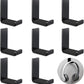 Weewooday 8 Pcs Headphone Hanger Headphone Holder Wall Hook Desk Bulk Adhesive Headset Wall Mount Stand General Purpose (Black)