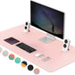 Dual-Sided Multifunctional Desk Pad, Waterproof Desk Blotter Protector, Leather Desk Wrting Mat Mouse Pad (47.2" x 23.6", Pink)