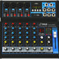 Pyle 6-Channel Professional Audio Mixer - USB - Bluetooth - 48V Phantom Power - Digital MP3 Input - FX 16-Bit DSP - Desk System Interface - PMXU63BT