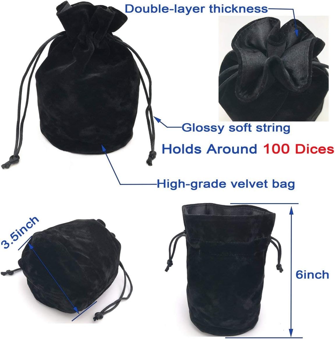 Dice Set for Dungeons&Dragons, DND, RPG Games, Polyhedral Dice Set, Assorted Dice Set, 35 Total, 5 Sets with Drawstring dice Pouch