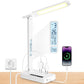 Infiway Desk Lamp with USB Charging Port: LED Desk Lamps for Home Office - 1 Type-C, 1 USB-A Charging Port, 2 AC Power Outlets - Touch Control Dimmable 5 Color 5 Brightness