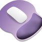 ITNRSIIET Ergonomic Mouse Pad with Wider Memory Foam Wrist Rest +17% - Curved Cushion Reduces Pressure 20%, Pain Relief, Non-Slip, Smooth, Cute Colors, 9.85 x 9 in, Lavender Fade