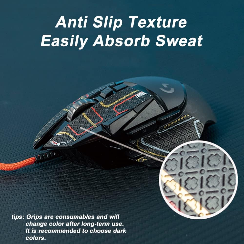Grip Tape for Lamzu Atlantis Maya - Anti-Slip,Enhanced Control, Sweat Resistance,Improves FPS Gaming Grip & Mouse Protection [Pre-Cut] Printsteam Black White 0.5mm