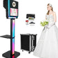 Photo Booth with Printer, Portable Selfie Photobooth Machine 15.6-in Mirror Touch Screen for Events Wedding Birthday School Party Rental RGB Lights Stand (Black Color+ Printer No Camera)