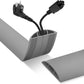 Floor Cord Cover, Cable Protector, 0.63W x 0.31H inches, Wire Cover for Extension Cords, Floor Cable Covers Prevent Cable Trips (Gray, 50-10 Feet)