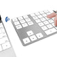 Bluetooth Number Pad, Wireless Numeric Keypad, USB-C Rechargeable External 34-Keys Numpad, Financial Data Entry Keyboard for iMac, MacBook Air/Pro, PC Desktop, Laptop Notebook(Silver)