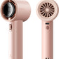 JISULIFE Portable Handheld Fan, Speed(1-100) Adjustable Turbo Mini and 3600mAh Battery Rechargeable Personal Fan, Digital Display, Gifts for Women Men Travel/Camping/Outdoor-Pink