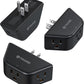 TROND Multi Plug Outlet 3 Pack - Wall Extender with 3-Prong Grounded Sockets, 3 Way Angled Outlet Adapter, Cruise Essentials, Expander for Travel, Home, Hotel, Dorm Room, Black