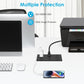 Recessed Power Strip, 30W PD USB-C & USB-A Fast Charging, Drawer Outlet Plug in 6 Outlets & 8 USB Ports, Furniture Flush Mount Desk Outlets for Conference Table, 10FT Cord Black