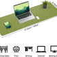 Leather Desk pad Protector, Large Desk mat with Natural Cork & PU Leather,Mouse pad,Non-Slip Office Desk Mat,Waterproof Desk Writing Pad for Office and Home (47in*17in, Olive Green)