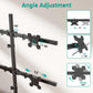 WALI Freestanding Quad Monitor Mount for 17-27 Inch Screens, Fully Adjustable 4 Monitor Stand with Swivel, Tilt, Rotation, Glass Base, Max Load 22 lbs per Arm (GMF004), Black