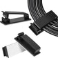 Adhesive Cable Clips Holder, Outdoor Light Clips, Black Cord Wire Clips, Sturdy Nylon Cord Wall Finisher Wire Clamp for Home, Car, Office Desk Wire Management (Black, XL-80 PCS)