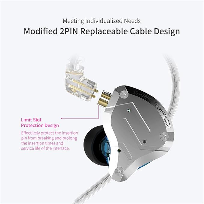 KZ ZS10 PRO in Ear Monitor Headphones, 4BA+1DD 5 Hybrid Driver Gaming Earbuds Wired Earphones, HiFi Clarity Sound Immersive Bass IEMs for Gaming Musician Singer Audiophile (Black Without Microphone)