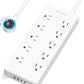 TROND 360° Rotating Plug Surge Protector Power Strip, 4000J, ETL Listed, 2 USB A and 2 USB C, 10 Widely Spaced Outlets, Flat Plug 5ft Extension Cord, Wall Mountable, for Home Office, White