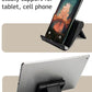 Cell Phone Stand for Desk Foldable Cell Phone Holder Desk Tablet Holder Mobile Phone Dock, Multi-Angle Universal Adjustable Tablet Dock (Black)