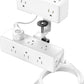 Dual Layer Desk Clamp Power Strip, Desktop Edge Mount Surge Protector with 4 USB Ports(2 USB-C) & 15 AC Outlets, Ultra Thin Flat Plug & 10FT Power Cord for Office Home(ETL Listed)