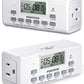 [2 Pack] NEARPOW Digital Timer For Lamp With Dual Outlets, Programmable Timer In Door, Outlet Timer For Lights,10 On/Off Programs, 24-Hour And 7-Day Programmable Electric Plug Timer,3 Prong, 15A/1875W
