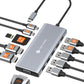 NOVOO USB C Docking Station Dual Monitor, 12-in-1 USB C Hub with HDMI 4K, VGA, USB 10Gbps, SD/TF, 100W PD, Multiport Adapter Compatible with MacBook Dell HP Surface
