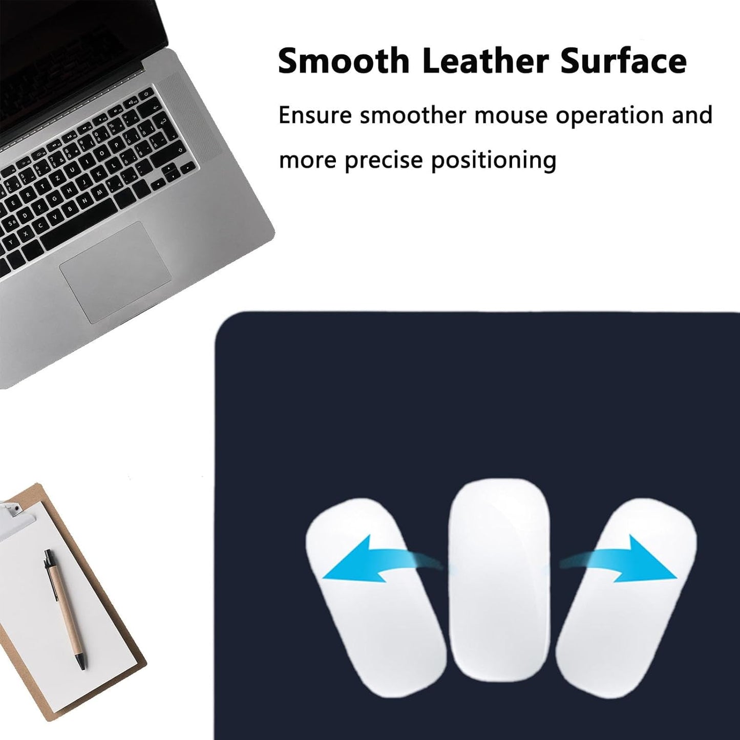 PU Leather Desk Pad Protector Gaming Mouse Pad Non Slip Desk Mat for Keyboard and Mouse Waterproof Desk Writing Pad for Office and Home Desk Accessories(Dark Blue, 31.5 * 15.7)