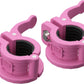 MAXRICH T Barbell Clamp 1 inch Multiple Sizes & Adjustable Weight Clips for Barbell Quick Release Barbell Clips|Barbell Collar Bar Locks for Weight Lifting (PINK)