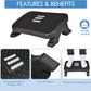 Scalebeard Under Desk Footrest, Ergonomic Foot Stool with Massage Rollers Max-Load 120Lbs Desk Leg Rest Pain Relief for Home Office Work